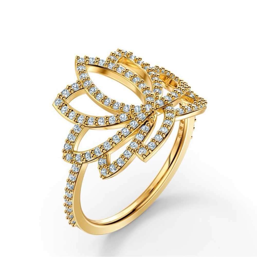Swarovski Gold Lotus – Statement Ring